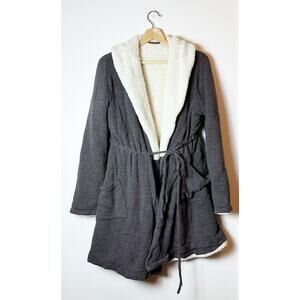 Anthropologie Saturday/Sunday Soft Gray Robe Sherpa sz L